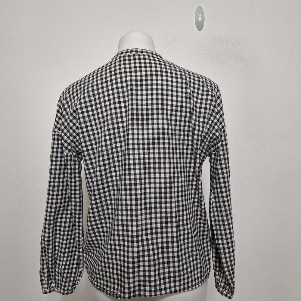 ZARA Trafaluc Gingham Coquette Cottagecore Bohemian Embroidered Babydoll Top M
